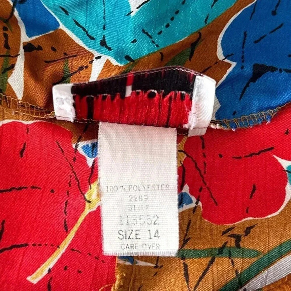 Vintage Tropical Top Womens Medium Floral Colorful Hawaii Casual Festival Shirt - Picture 12 of 13